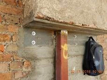 image of a support to chimney stack following removal of chimney breast form party wall